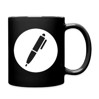 Stift, Kugelschreiber - Tasse einfarbig - Schwarz - Rechts