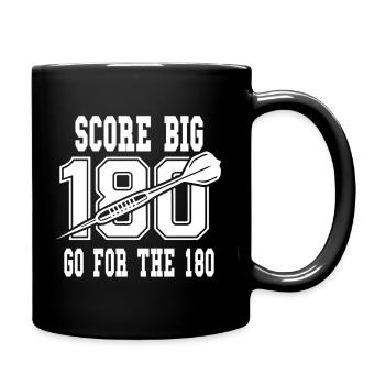 Score Big Go For The 180 Darts Sport - Full Colour Mug - black - Right