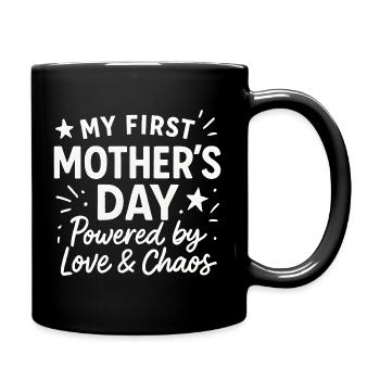 First Mother's Day Humor Mom Gift Idea Family - Full Colour Mug - black - Right