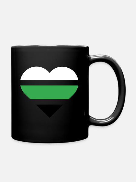 Pride Flag Heart · Neutrois - Full Colour Mug - black