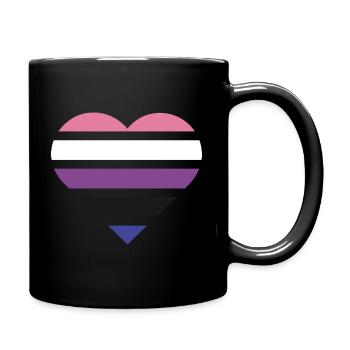 Pride Flag Heart · Genderfluid - Full Colour Mug - black - Right