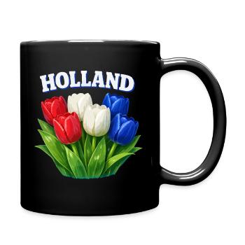 Holland Tulips Three Colors - Full Colour Mug - black - Right