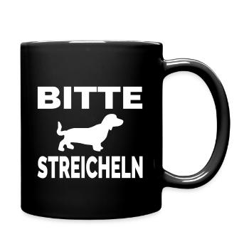 Dackel - Tasse einfarbig - Schwarz - Rechts