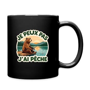 Je peux pas j'ai pêche - Mug uni - noir - Droite