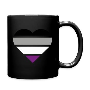Pride Flag Heart · Asexual - Full Colour Mug - black - Right
