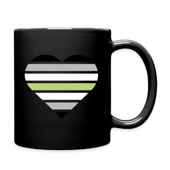 Pride Flag Heart · Agender - Full Colour Mug - black - Right