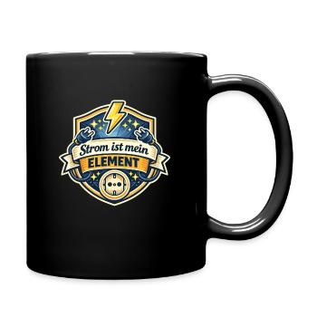Strom ist mein Element - Tasse einfarbig - Schwarz - Rechts