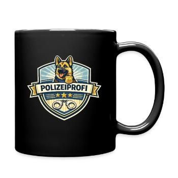 Polizeiprofi Diensthund Badge - Tasse einfarbig - Schwarz - Rechts