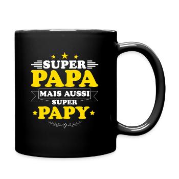 Super papa mais aussi super papy Fête des pères - Mug uni - noir - Droite