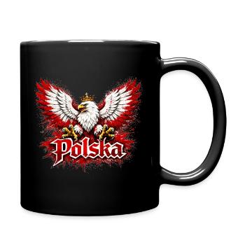 Polska Adler Episch – Grunge Wappen Orzeł Biały - Tasse einfarbig - Schwarz - Rechts