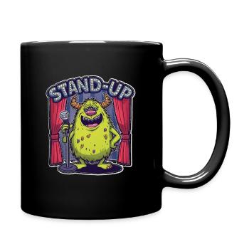 Stand-up Monster on Stage - Full Colour Mug - black - Right
