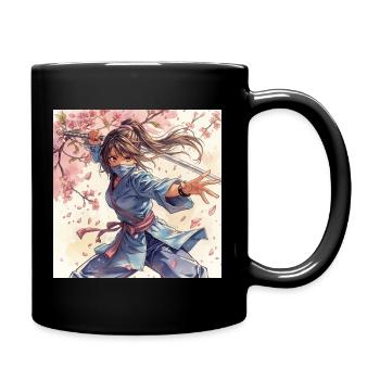 Ninja de la Lame Fleur en kimono - Mug uni - noir - Droite