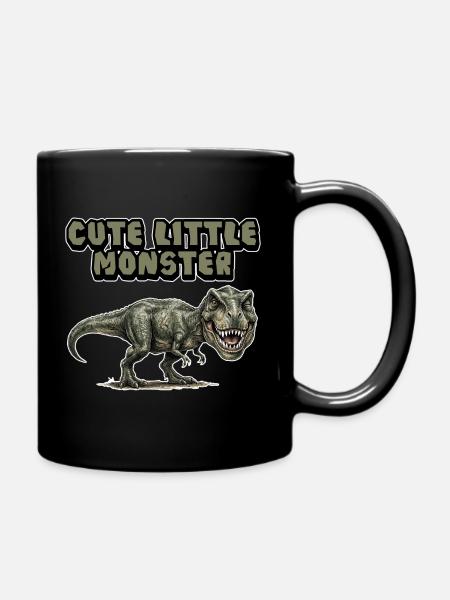 Little Monster with Dino Power - Full Colour Mug - black