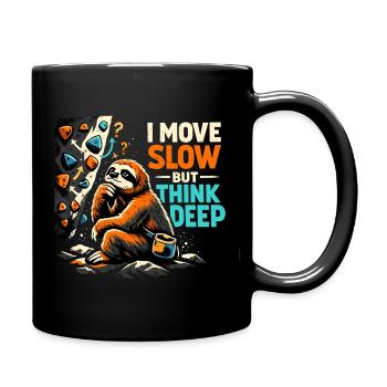 Sloth Bouldering - I move slow but think deep - Full Colour Mug - black - Right