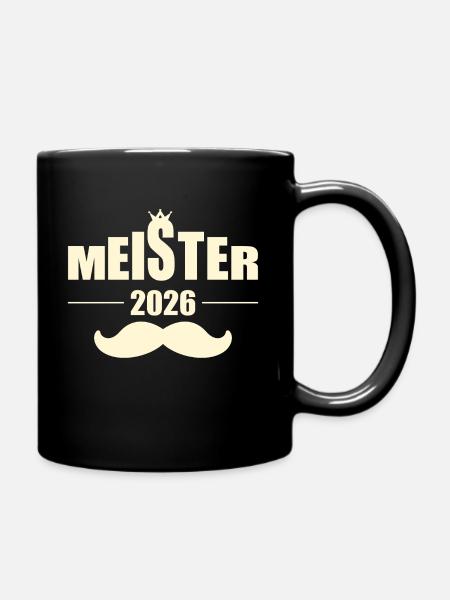 Abschluss 2026 Meisterprüfungen - Schnurrbart - Tasse einfarbig - Schwarz