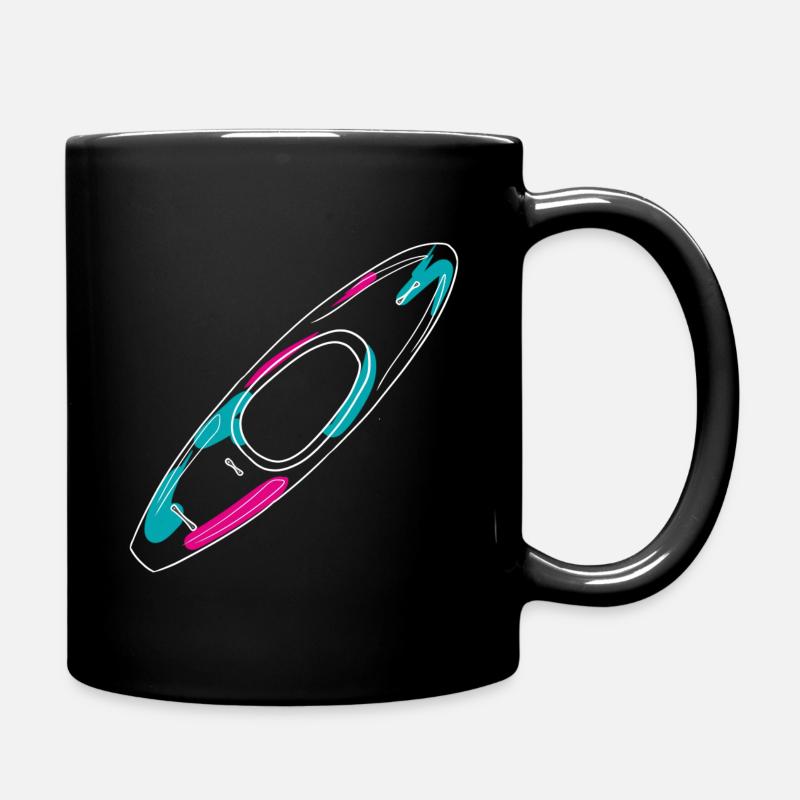 Contours d’un kayak d’eau vive de style néon - Mug uni - noir