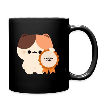 Certified Cute Tortie Cat  - Full Colour Mug - black - Right