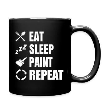 Eat Sleep Paint Repeat - Full Colour Mug - black - Right