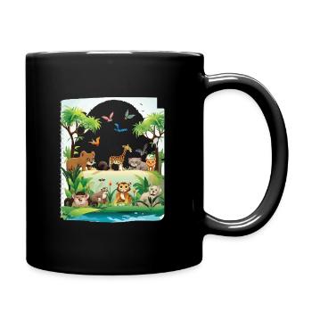 Tierwelt Jungle Parade - Tasse einfarbig - Schwarz - Rechts