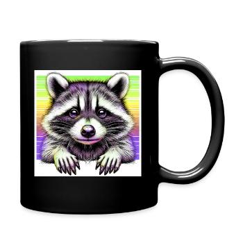 Raccoon - Full Colour Mug - black - Right