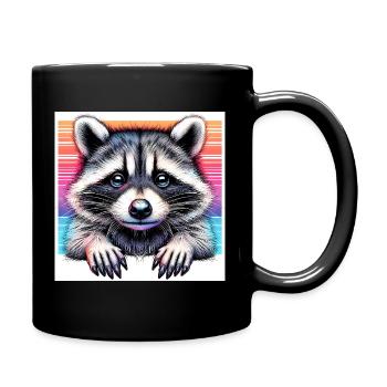 Raccoon - Full Colour Mug - black - Right