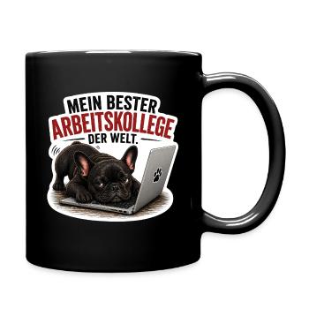 Frenchie – Bester Arbeitskollege der Welt - Tasse einfarbig - Schwarz - Rechts