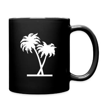 Palmen - Tasse einfarbig - Schwarz - Rechts