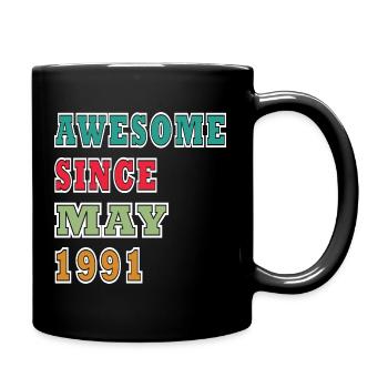Awesome Since May 1991 - Full Colour Mug - black - Right