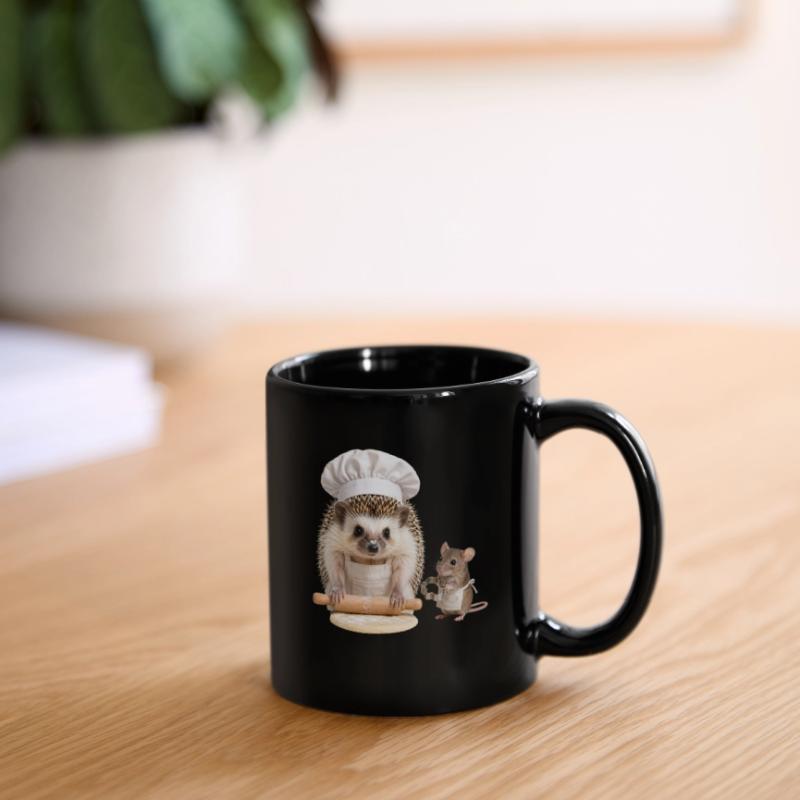 Igelbäcker mit Maushelfer Tasse einfarbig