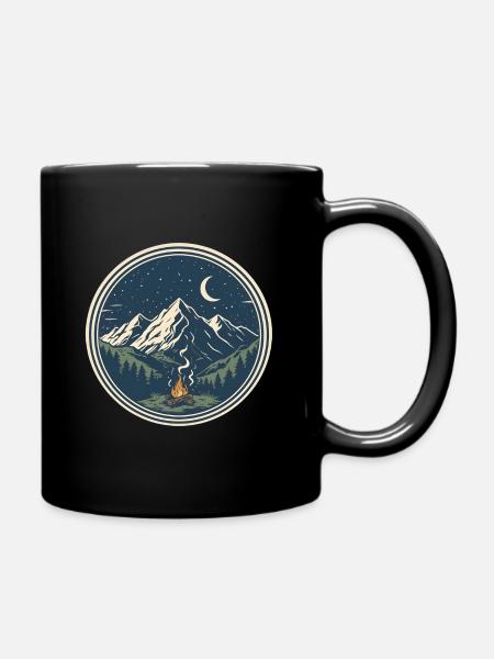 Lunar night at Wandalu Vuhs mountain camp - Full Colour Mug - black