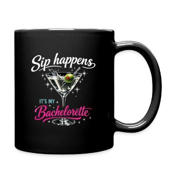 Enterrement de vie de jeune fille Verre Martini – Sip Happens Bachelorette - Mug uni - noir - Droite