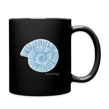 Spiralschale Blau – Sommerbrise - Tasse einfarbig - Schwarz - Rechts