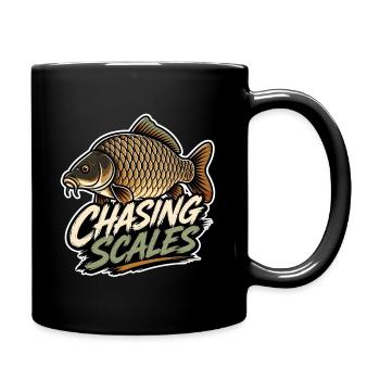 Chasing Scales Karpfenfischerei-Design - Tasse einfarbig - Schwarz - Rechts