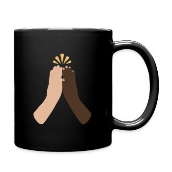 Diverse Hands Clap Unity - Full Colour Mug - black - Right