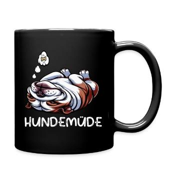 Dog Tired English Bulldog Bully Bully Owner - Full Colour Mug - black - Right