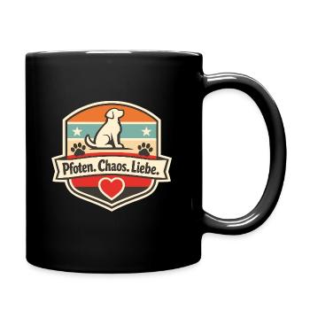 Pfoten Chaos Liebe Patch - Tasse einfarbig - Schwarz - Rechts