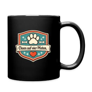 Chaos auf vier Pfoten - Tasse einfarbig - Schwarz - Rechts