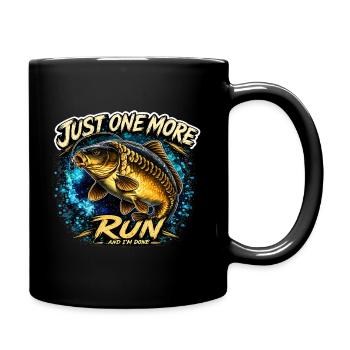 Just One More Run Carp Fishing Design - Full Colour Mug - black - Right