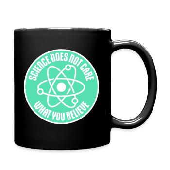 Science Does Not Care What You Believe Facts Logo - Full Colour Mug - black - Right