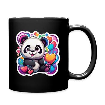 Colorful Panda Hearts - Full Colour Mug - black - Right