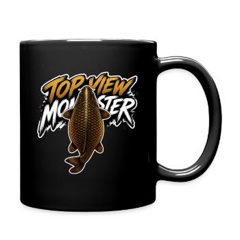 Vogelperspektive Monsterkarpfen – Kräftiges Angeldesign - Tasse einfarbig - Schwarz - Rechts
