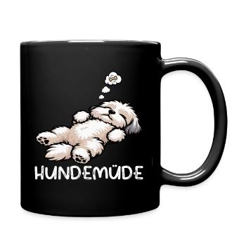 Hundemüde Havaneser Havaneserbesitzer Havaneserfan - Tasse einfarbig - Schwarz - Rechts