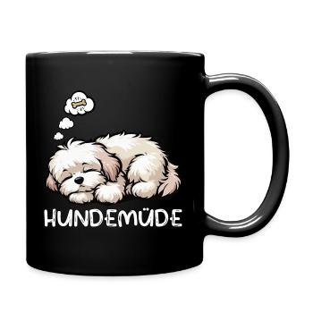 Hundemüde Havaneser Havaneserbesitzer Havaneserfan - Tasse einfarbig - Schwarz - Rechts