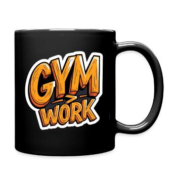 Sarcastic Gym Shirt Office vs Gym Bodybuilding - Full Colour Mug - black - Right