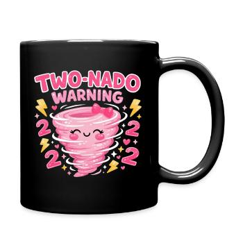 Avertissement à deux nado : 2e anniversaire design - Mug uni - noir - Droite