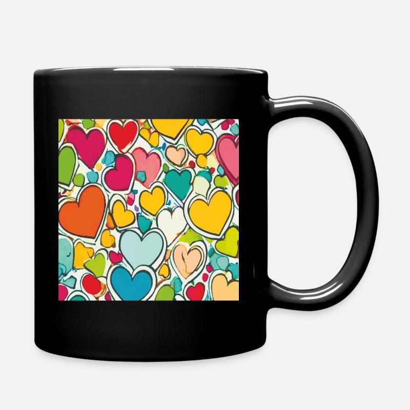 Le cœur en aquarelle - Mug uni - noir