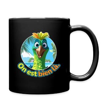 Oiseau cartoon estival humour soleil - Mug uni - noir - Droite