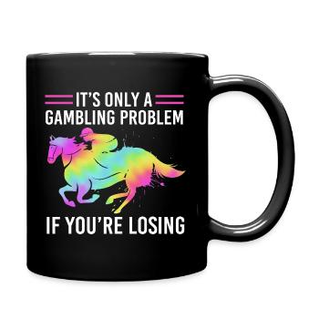 Courses de chevaux - Mug uni - noir - Droite