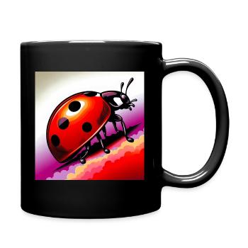 Marienkäfer - Tasse einfarbig - Schwarz - Rechts