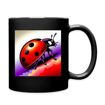 Marienkäfer - Tasse einfarbig - Schwarz - Rechts